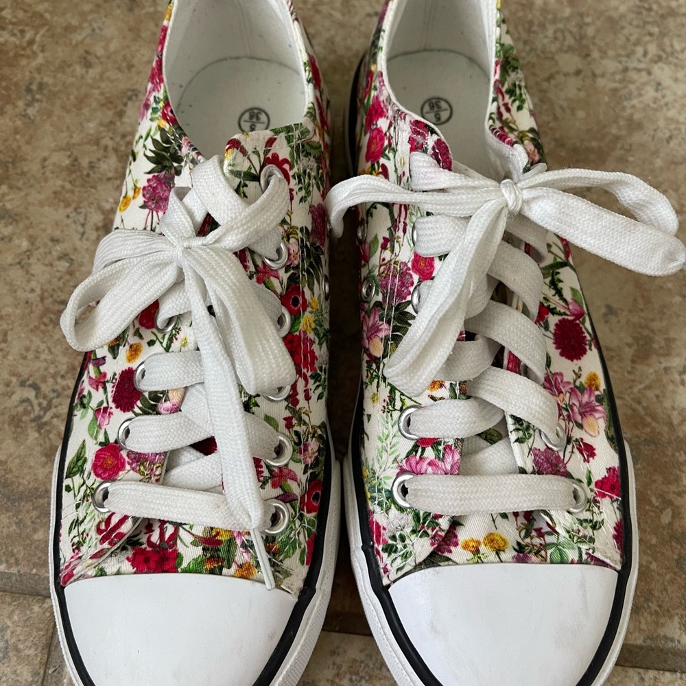 Floral Canvas Sneakers